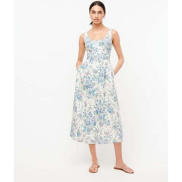 J. Crew Dresses & Skirts - J. Crew Button-front cotton poplin dress in English garden